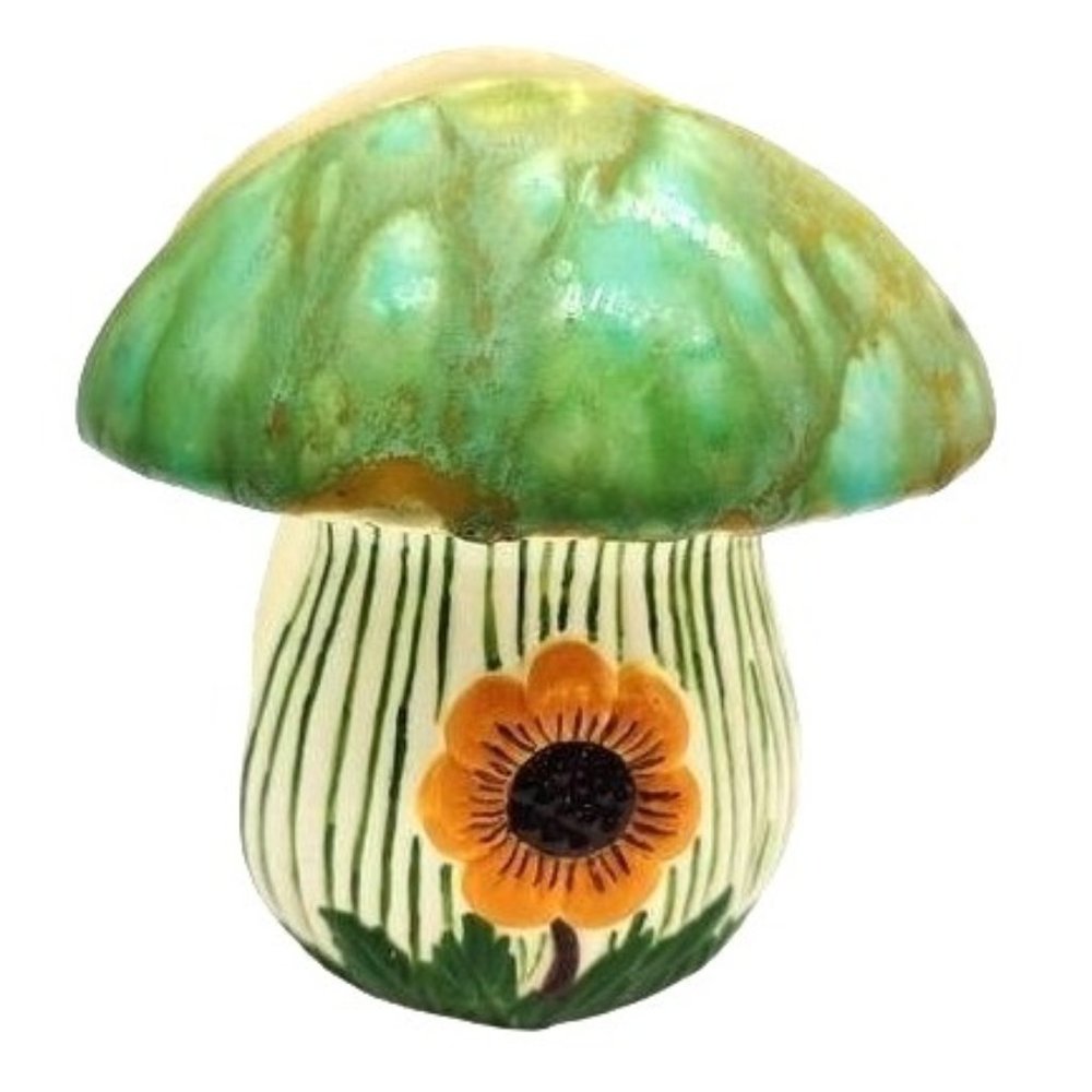 Vintage Hobbyest Ceramic Mushroom Napkin Holder Sunflower Hand Crafted Retro